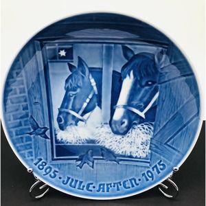 Bing & Grondahl Jule Aften/After 1895-1975 Christmas Porcelain Plate Horses A1